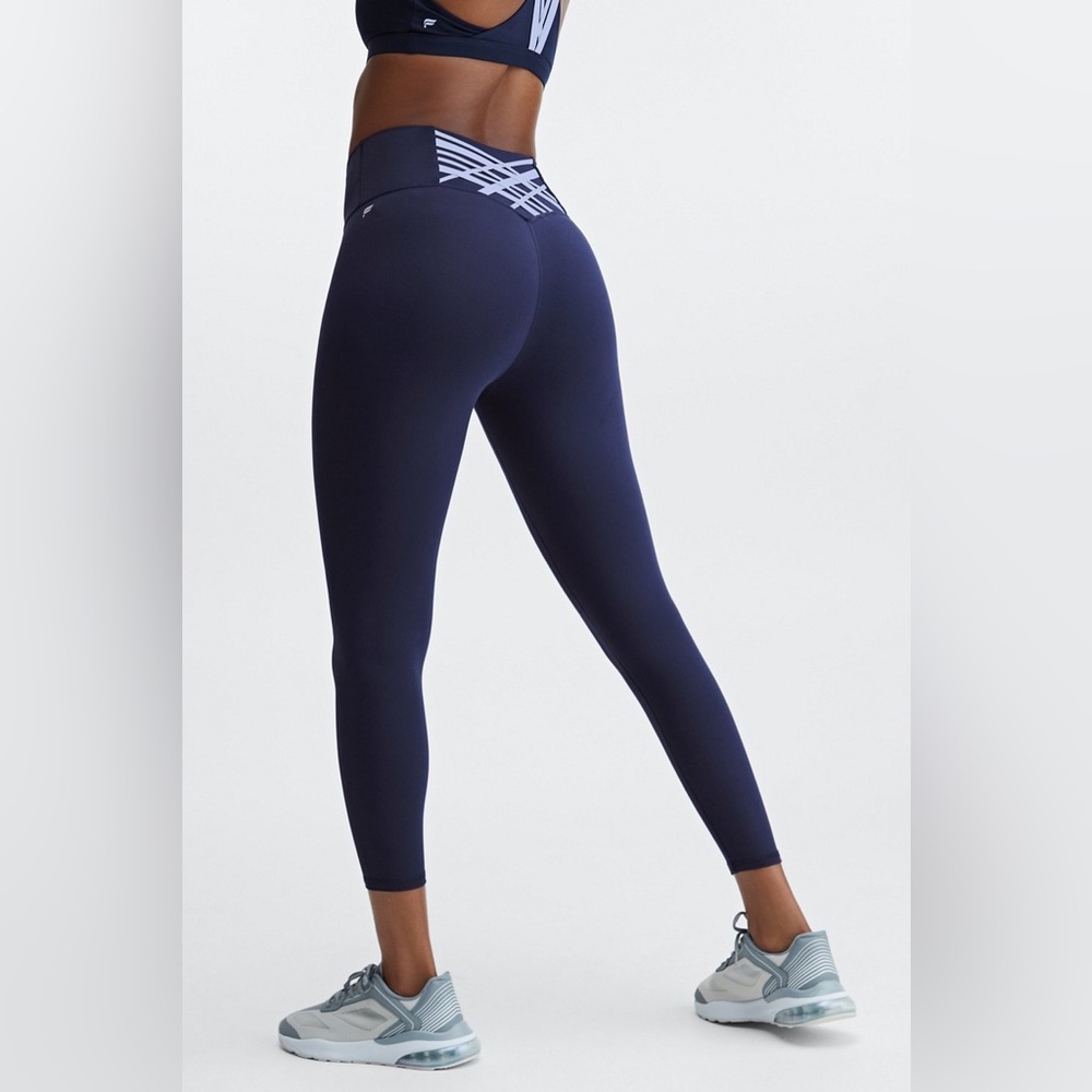 Fabletics Boost PowerHold High-Waisted 7/8 Navy Blue Legging
